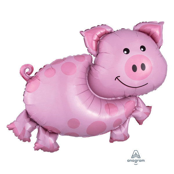 Playful Pig <br> 35”/89 cm Supershape Foil Balloon