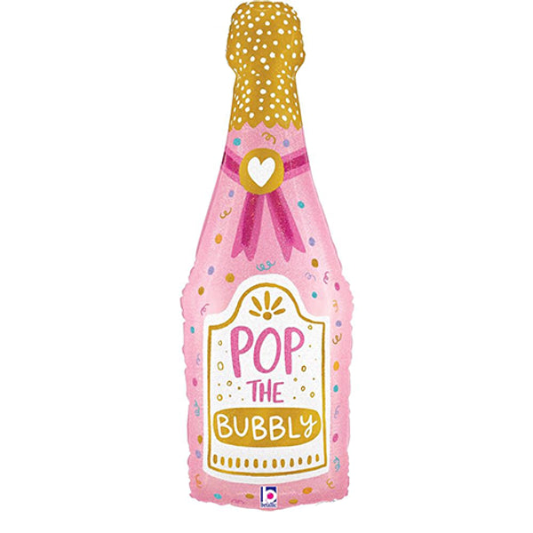 Pop The Bubbly Bottle <br> Inflated Foil Balloon