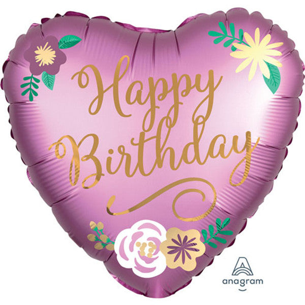 Floral Love Heart <br> 18''/ 45cm Foil Balloon