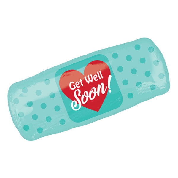 Get Well Soon Plaster <br> Foil Balloon 29" wide
