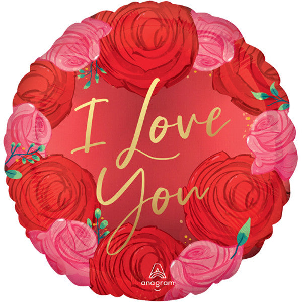 I Love You Circle of Roses <br> Foil Balloon