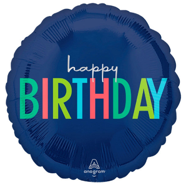 Modern Happy Birthday <br> 18" /46cm Foil Balloon