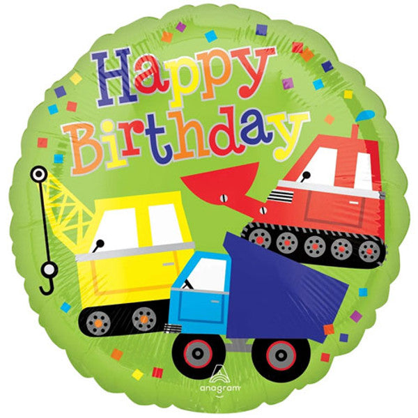 Happy Birthday Trucks <br> 18" /46cm Foil Balloon