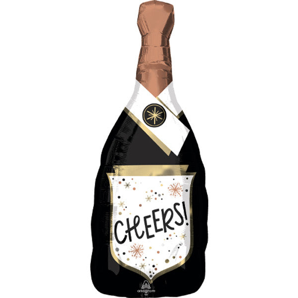 Cheers Bubbly Bottle <br> Inflated Foil Balloon