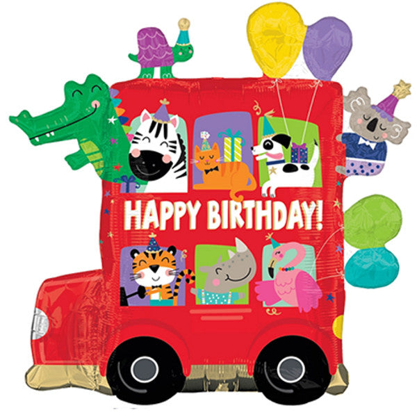 Happy Birthday Party Bus <br> 28" / 71cm Foil Balloon
