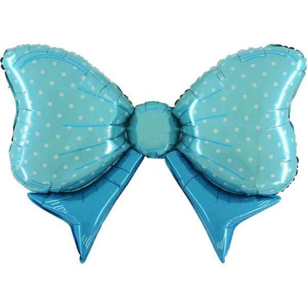 Giant Blue Bow Foil Balloon <br> 43" / 109cm wide