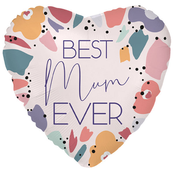 Best Mum Ever <br> Heart Foil Balloon
