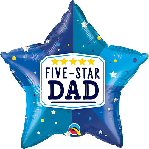 Five Star Dad <br> 20" Inflated Foil Balloon