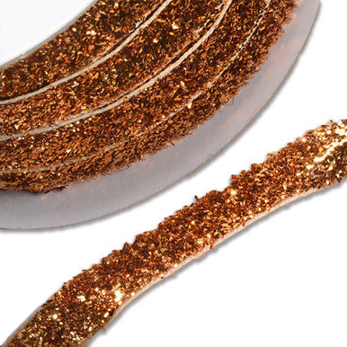 10m Spool of Gold Velvet Glitter Ribbon (10mm wide)