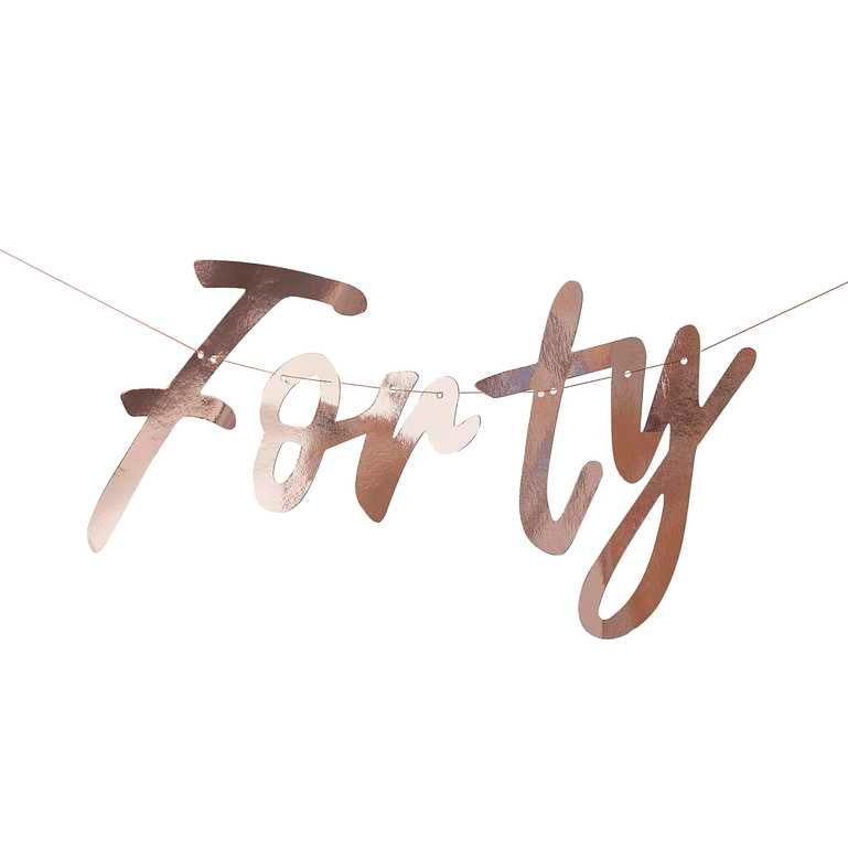 Rose Gold ‘Forty’ Bunting