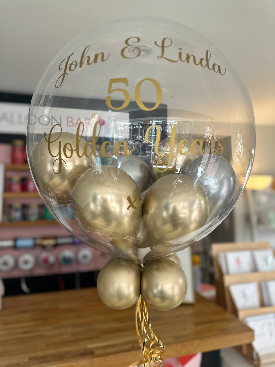 Chrome Gold and Silver Personalised Bubble Balloon