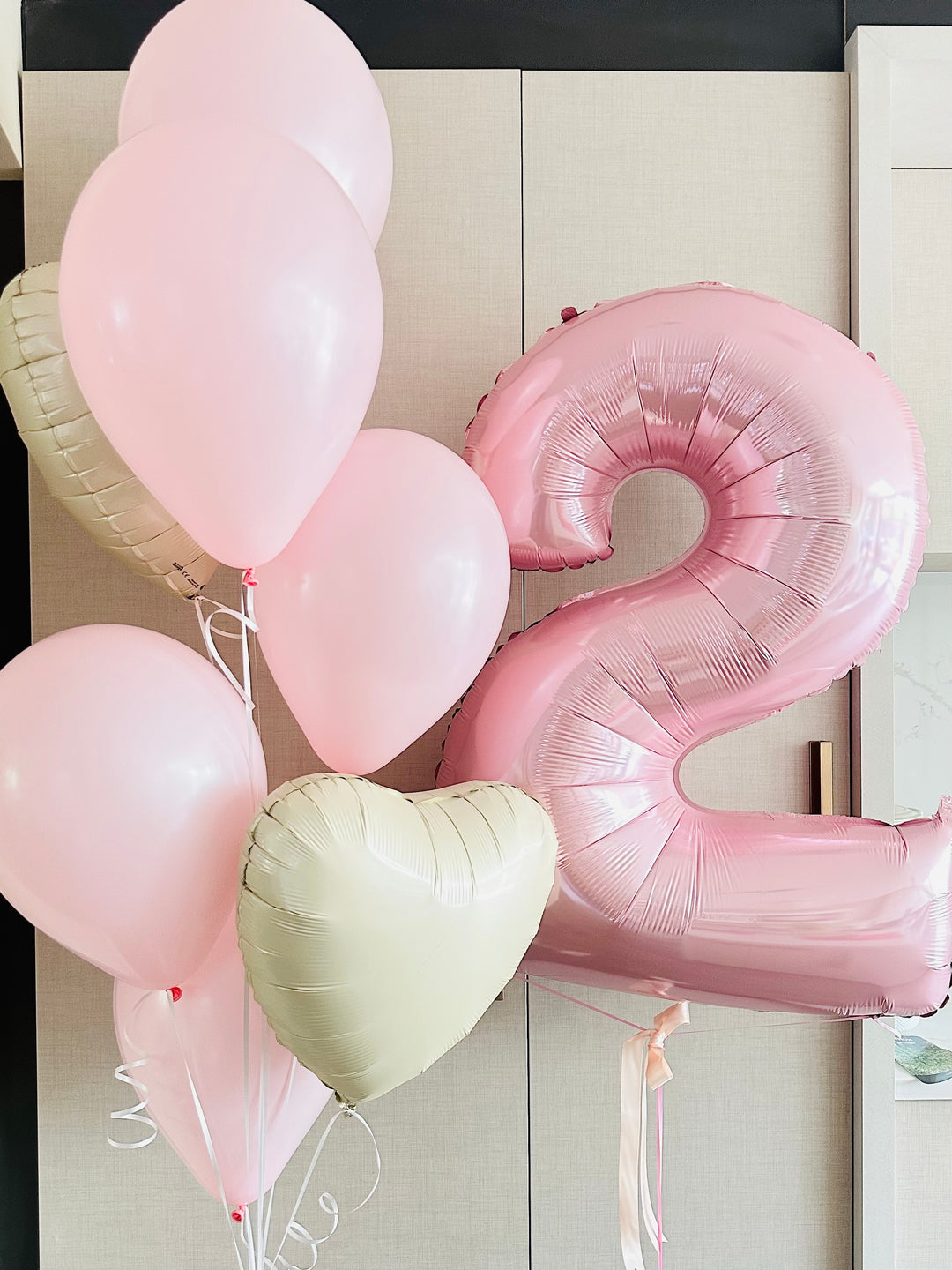 Pastel Pink Giant Number Balloon & Bouquet