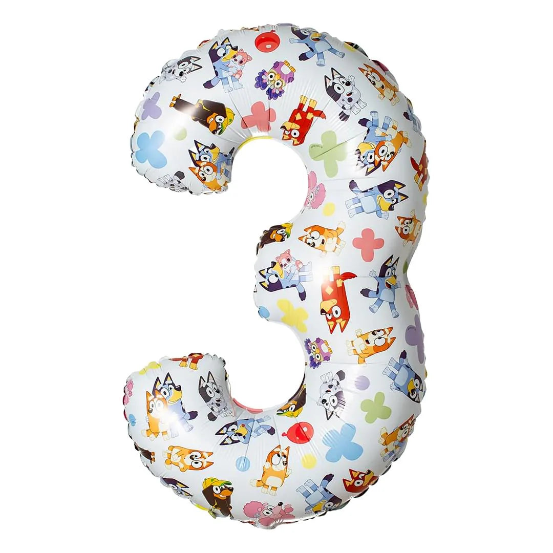Bluey Themed Foil <br> Number 3 Balloon