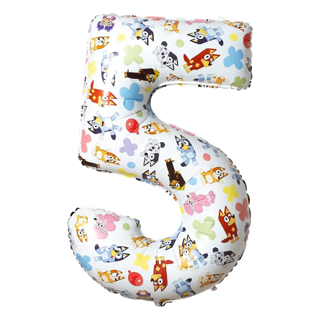Bluey Themed Foil <br> Number 5 Balloon