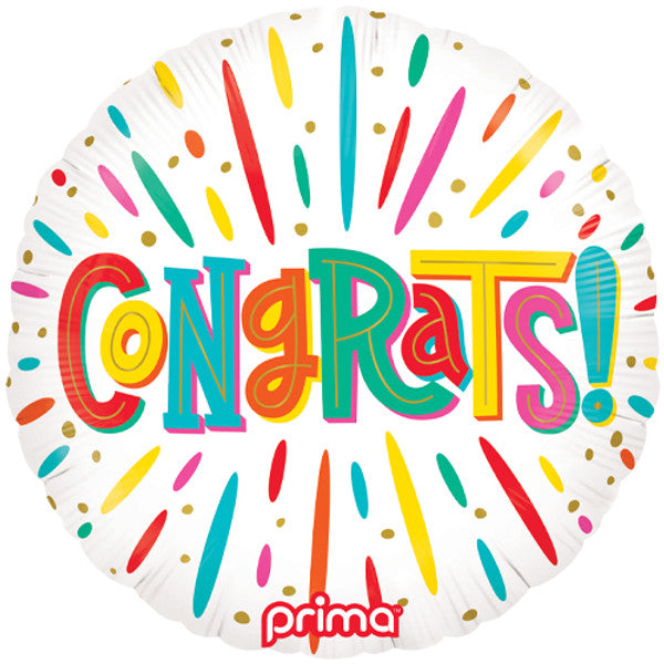 Rainbow Congrats! <br> Inflated Foil Balloon