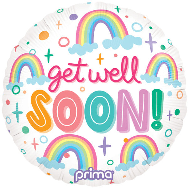 Get Well Soon Rainbows <br> 18" /46cm Foil Balloon