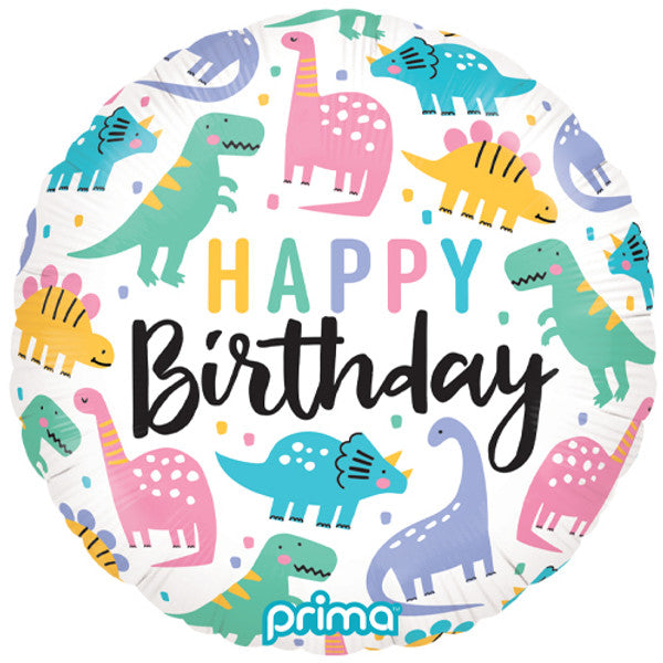 Colourful Dinos <br> 18" / 45cm Foil Balloon