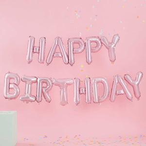 Pink Happy Birthday <br> Balloon Bunting