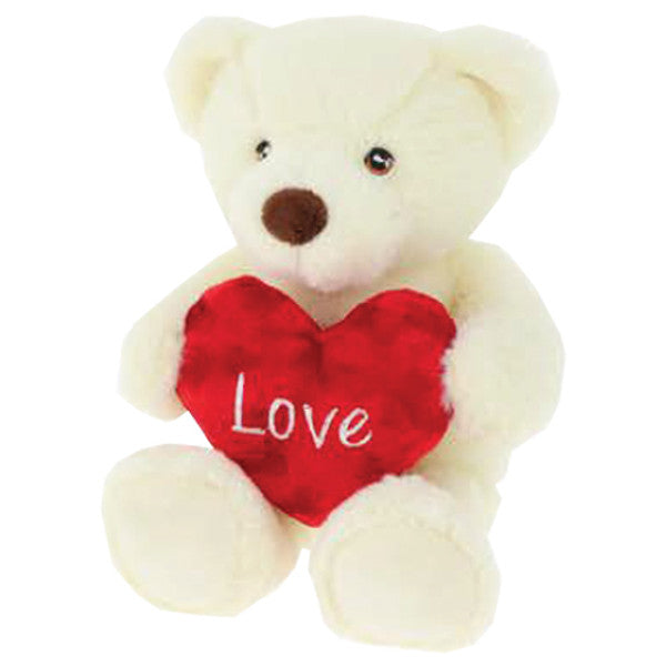 Cream Barney Bear <br> with Plush Heart