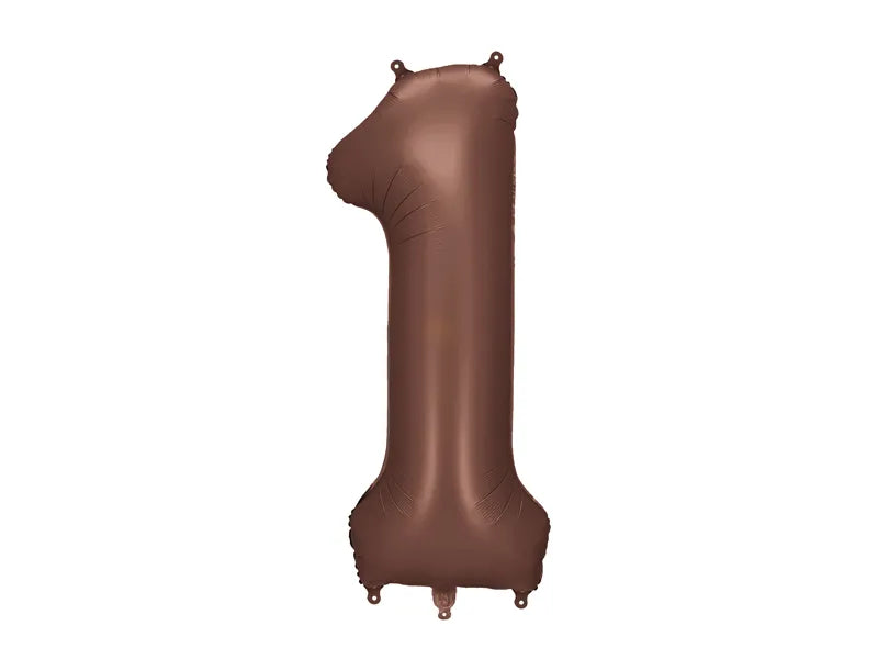 Number 1 Foil Balloon in Colour Mocha