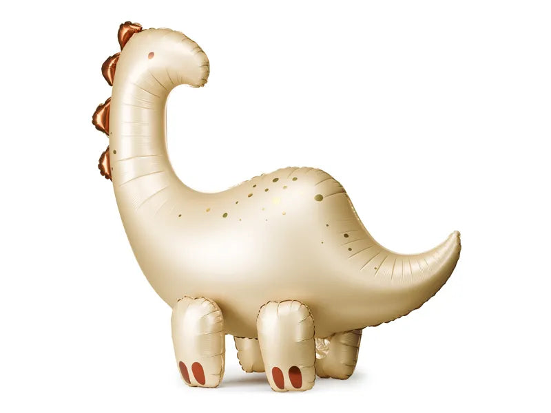 Brontosaurus Dinosaur Foil Balloon - Light Cream