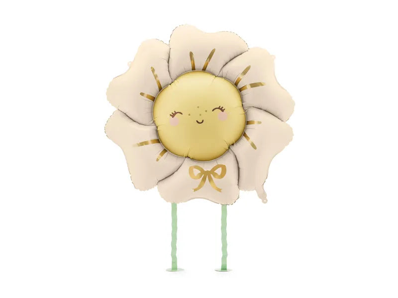 Light Beige Walking Flower Foil Balloon