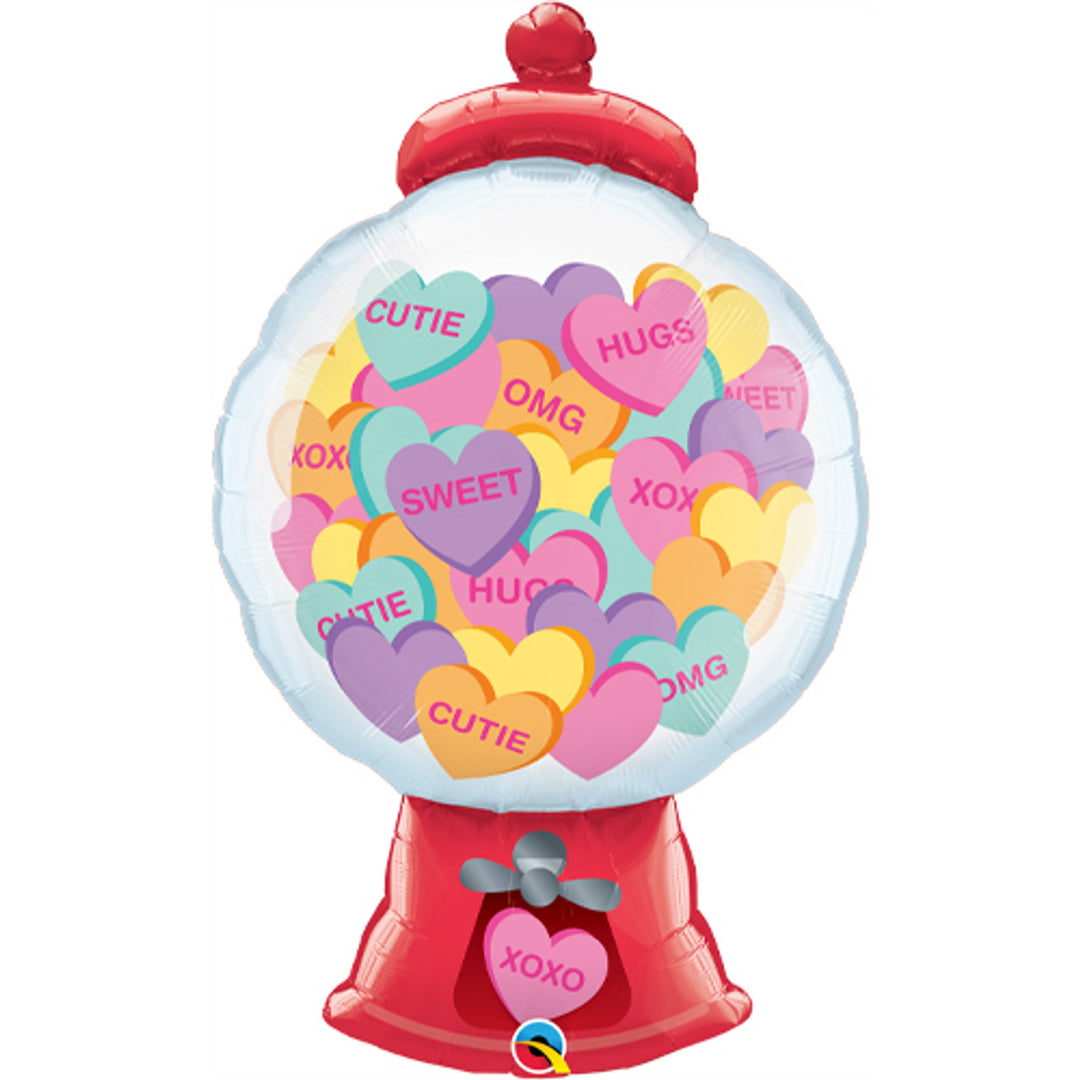 Candy Hearts Gumball <br> 43"/109cm Supershape Foil Balloon