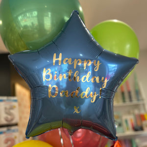 Personalised Chrome Blue <br> Star Balloon