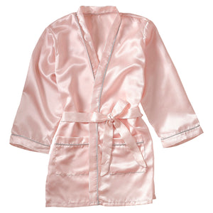 Pink Embroidered <br> Satin Robe (7-9 yrs)