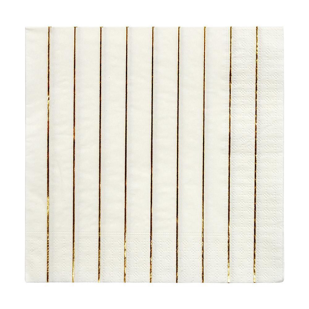 Gold Foil Stripe Napkins <br> Pack of 16