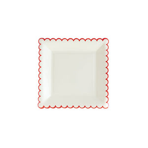 Believe White & Red <br> Scallop Dinner Plates (8) - Sweet Maries Party Shop