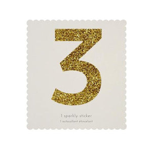 Chunky Gold Glitter 3 Sticker - Sweet Maries Party Shop