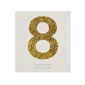 Chunky Gold Glitter 8 Sticker - Sweet Maries Party Shop