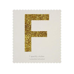 Chunky Gold Glitter F Sticker - Sweet Maries Party Shop