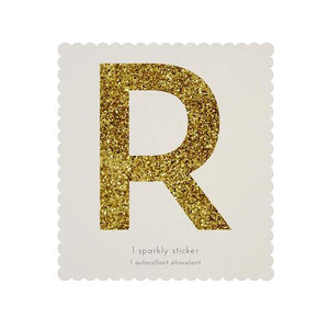 Chunky Gold Glitter R Sticker - Sweet Maries Party Shop