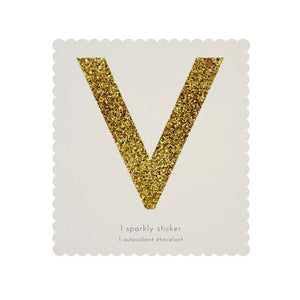Chunky Gold Glitter V Sticker - Sweet Maries Party Shop