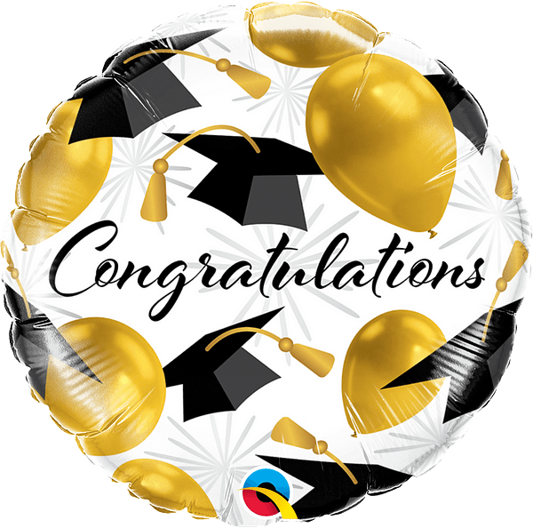 Congratulations Gold <br> Inflated Balloon - Sweet Maries Party Shop