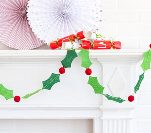 Felt Holly & Berries <br> Garland - Sweet Maries Party Shop