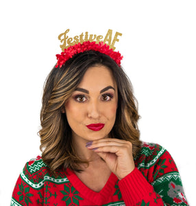 Festive AF <br> Party Crown (Red/Gold) - Sweet Maries Party Shop