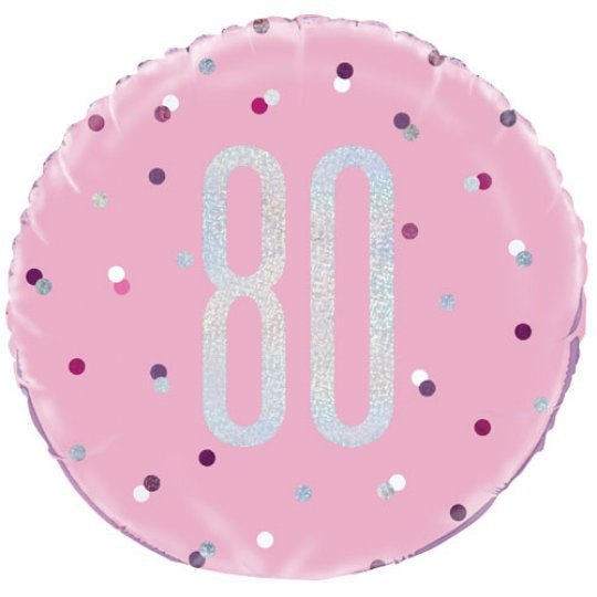 Glitz Pink & Silver <br> 80th Birthday - Sweet Maries Party Shop