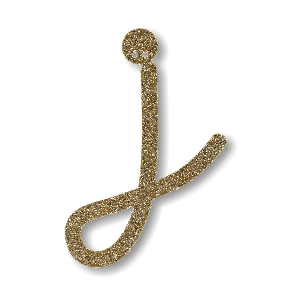 Gold Glitter Acrylic J Bunting - Sweet Maries Party Shop