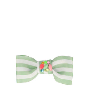 Green Stripe Bow <br> Hair Clip - Sweet Maries Party Shop