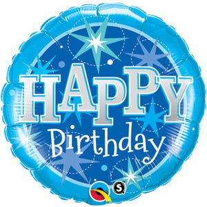 Happy Birthday <br> Blue Sparkle - Sweet Maries Party Shop