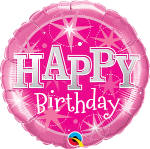 Happy Birthday <br> Pink Sparkle - Sweet Maries Party Shop