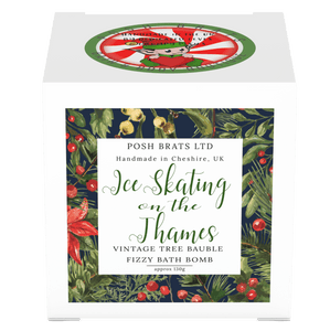 Ice Skating on the Thames Tree Bauble <br> Holiday Bath Bomb - Sweet Maries Party Shop
