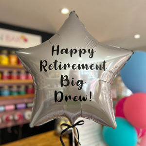 Personalised Chrome Silver <br> Star Balloon