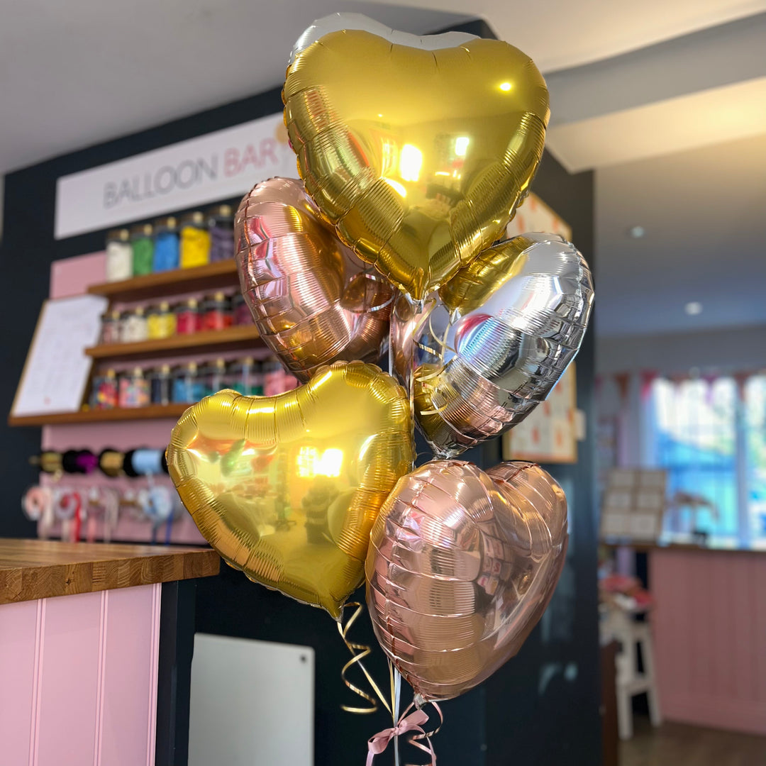 Inflated Bunch Of <br> 6 Foil Hearts