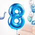 Inflated Sapphire Blue <br> Giant Birthday Number <br> 86cm Tall
