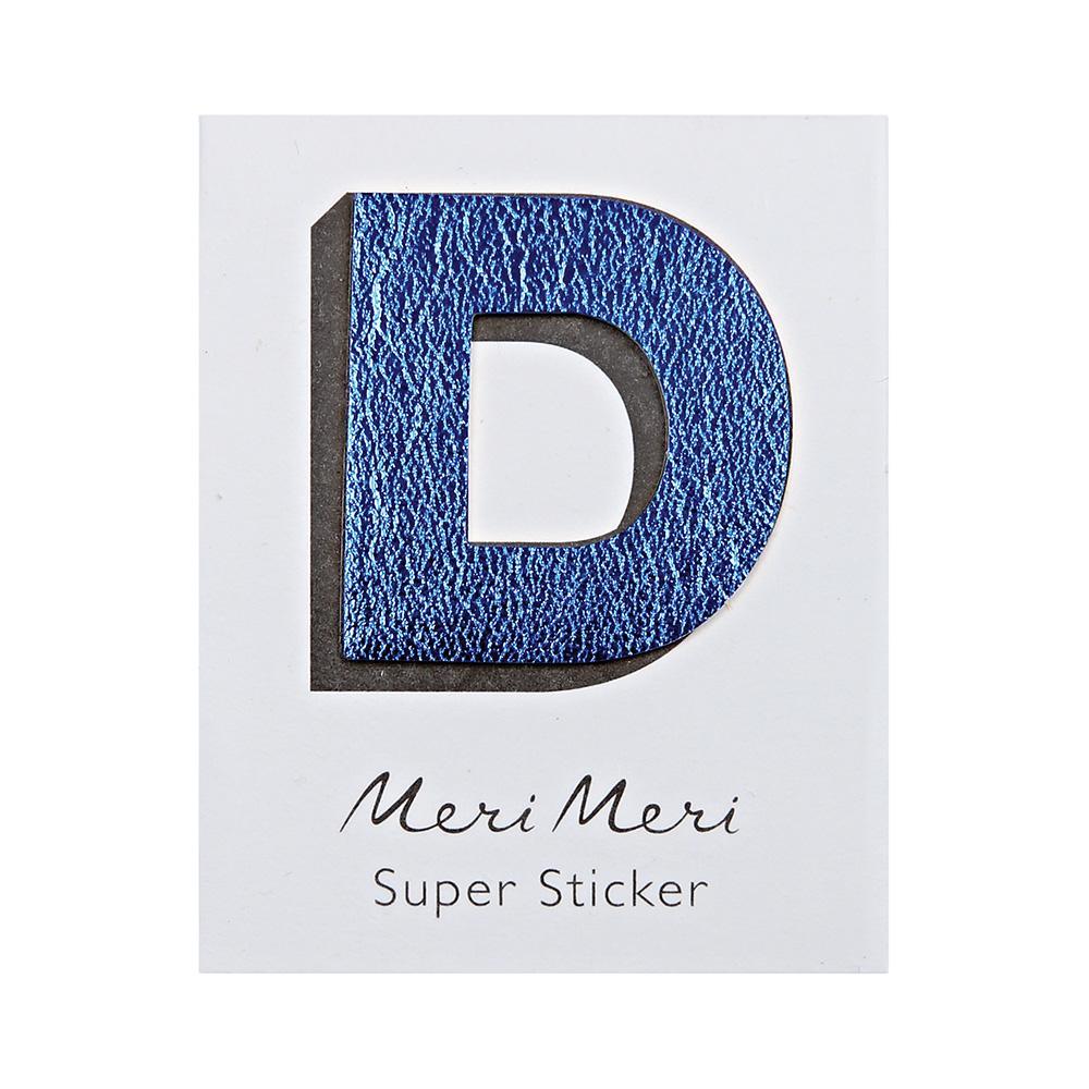 Leatherette Alphabet Sticker D - Sweet Maries Party Shop