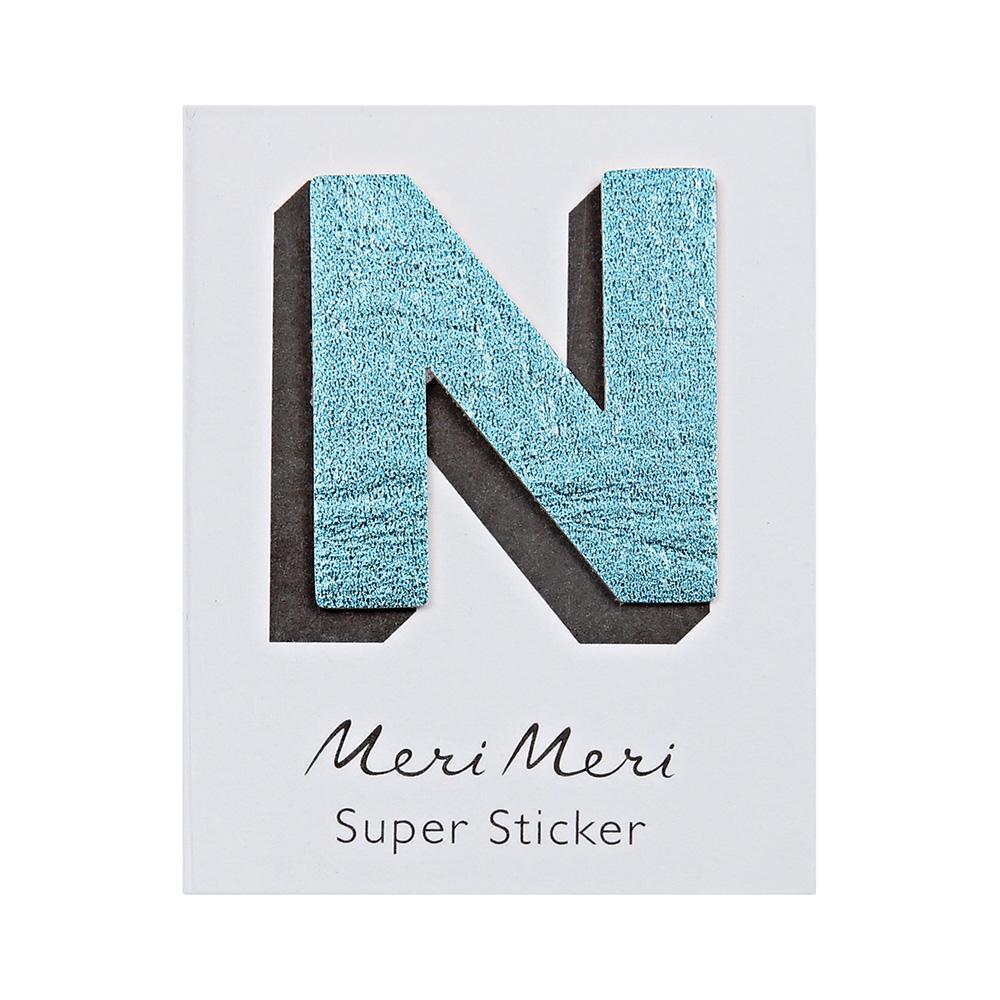 Leatherette Alphabet Sticker N - Sweet Maries Party Shop